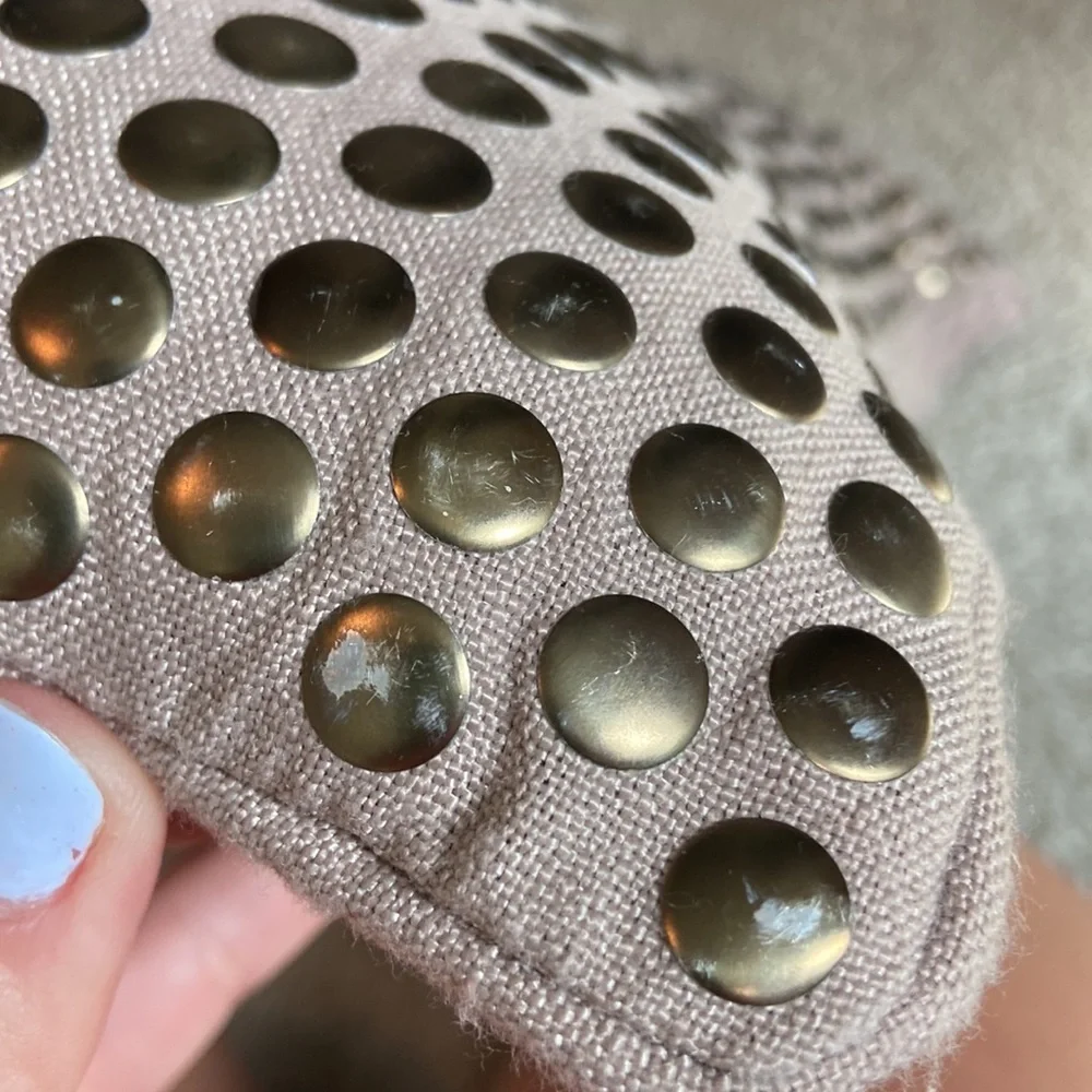 Gold Accent Studded Throw Pillow Metallic